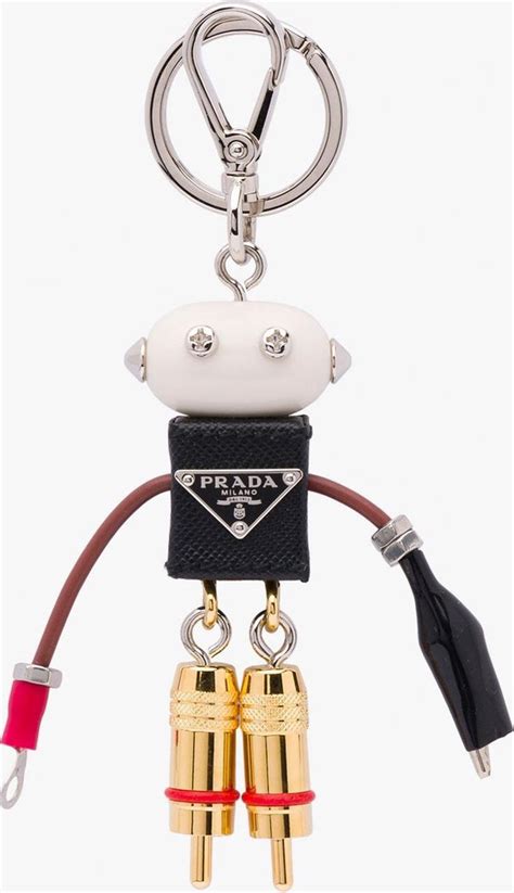 prada edward robot keychain|Prada saffiano leather keychain.